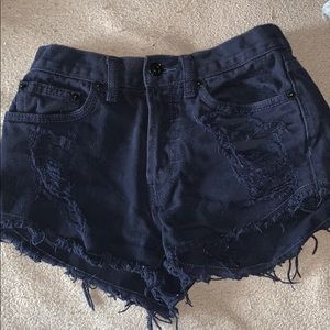 Black Ripped Shorts
